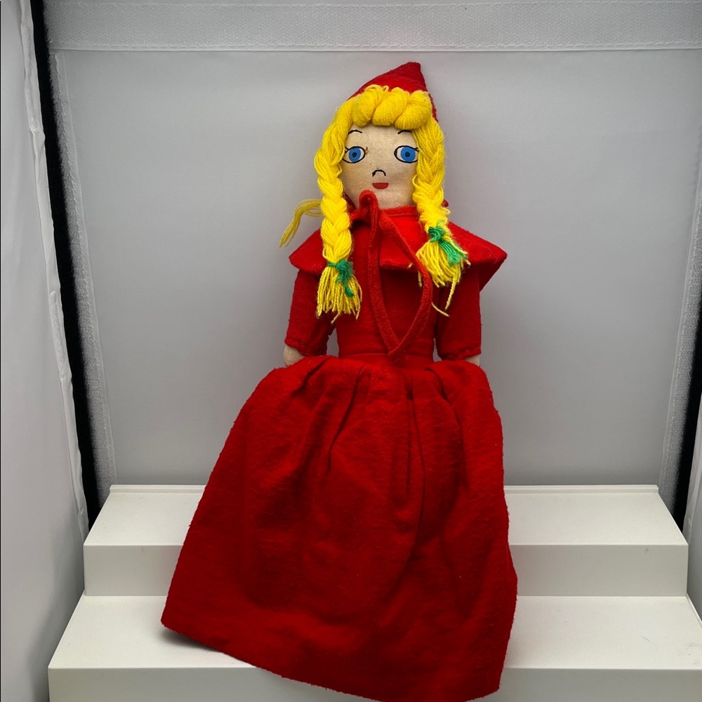 Vintage 3 In 1 Topsy Turvy 13” Doll Reverse Little Red Riding Hood Grandma Wolf!